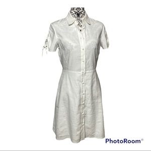 Theory NWT White SS BD Dress T Caliver 2 Size 6